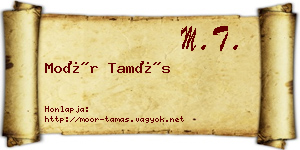 Moór Tamás névjegykártya